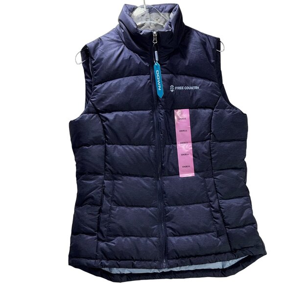 Free Country Womens Down Vest S Lightweight Warm Cozy Navy Blue With Tags - Picture 6 of 6